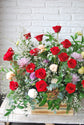 Cajón con flores "Red Roses"